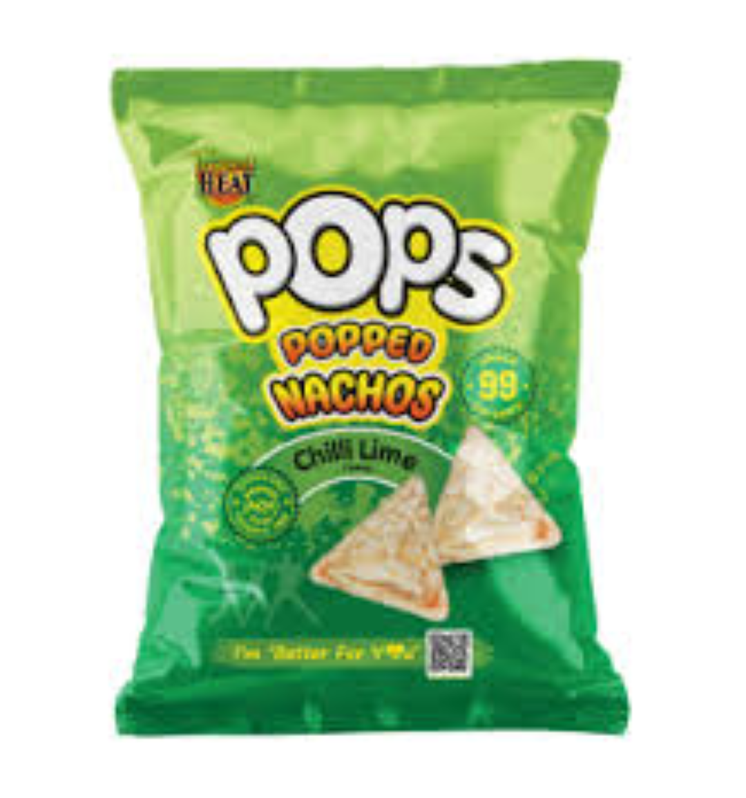 POPS POPPED NACHOS CHILLI LIME 22G